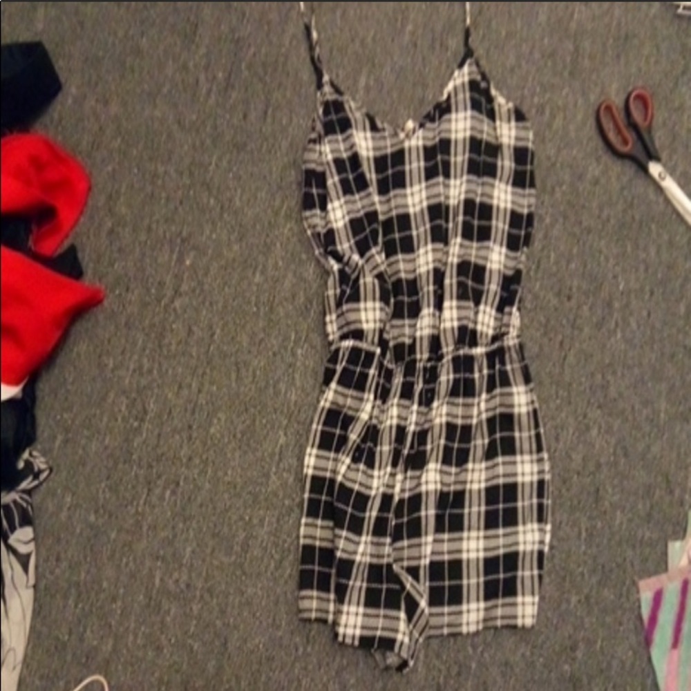 Cotton plaid Romper Shorts